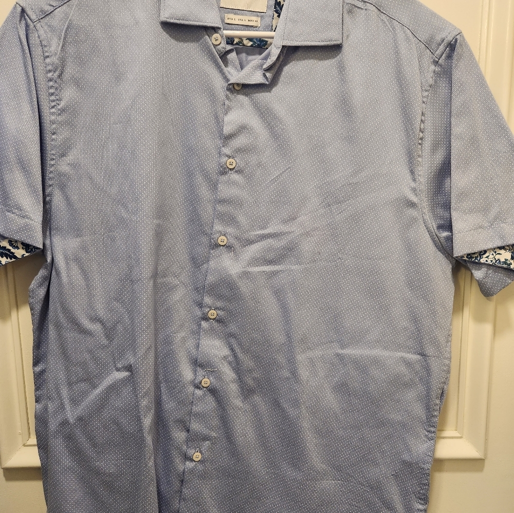 Denim and Flower men's short sleeve button up